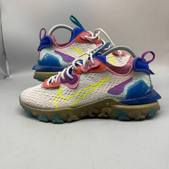 Nike NSW React Vision D/MS/X Sneakers in Photon Dust Lemon Venom Women Size 9 - Picture 1 of 7